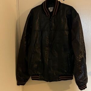 Duke Haband Leather Varsity Bomber Jacket. Academia, Collegiate, Preppy, Street